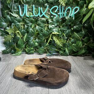 Betula By Birkenstock Shoes Mens 6 Womens 8 Boston Casual Mule Clogs Brown Suede